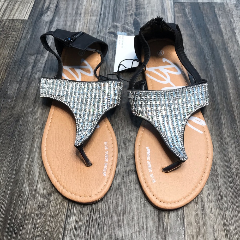 Blue Suede Shoes Thong Sandals -8